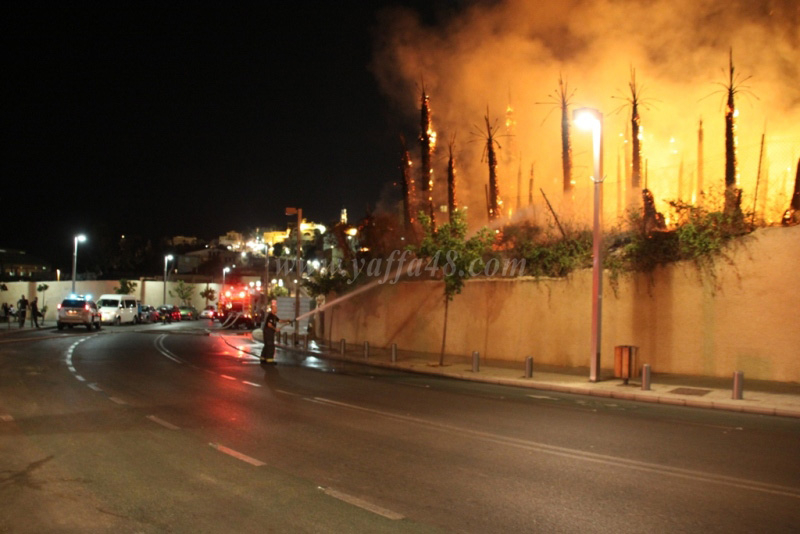  بالفيديو: حريق هائل بالقرب من ميناء يافا دون وقوع إصابات 